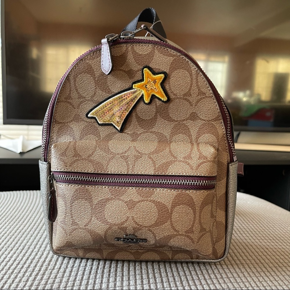 COACH WOMEN BACKPACK MINI CHARLIE BACKPACK IN SIGNATURE CANVAS(F38059)